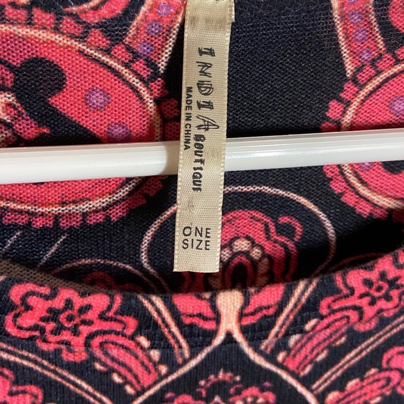 INDIA BOUTIQUE Beautiful Paisley Boho Tunic Long Sleeves Size OS(I’m XL~fits me) - Picture 3 of 3